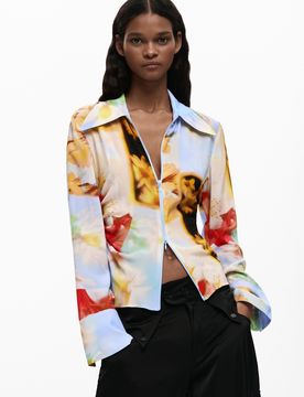 Chemise fluide fleurs YELLOW S female