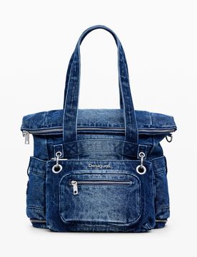 Grand sac à dos Voyager multiposition, , Coton, Bleu, U
