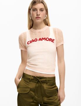 T-shirt à manches courtes avec message BROWN S female