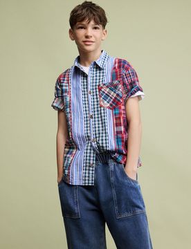 Chemise à carreaux patchwork BLUE 13/14 male