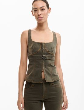 Blouse à bretelles ajustée GREEN L female