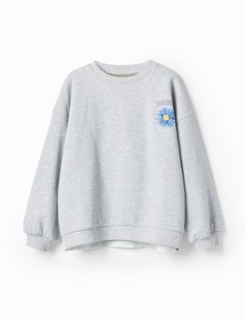 Sweat-shirt oversize à illustration fleur BLACK M female