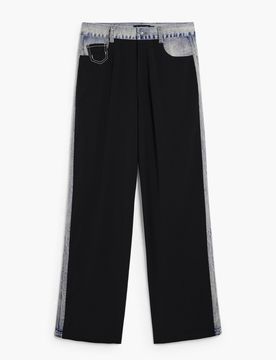 Pantalon droit bimatière BLACK L female