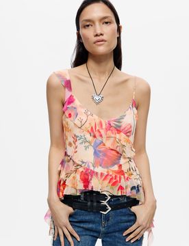 T-shirt conçu par mr. christian lacroix, Polyester, Orange, XS