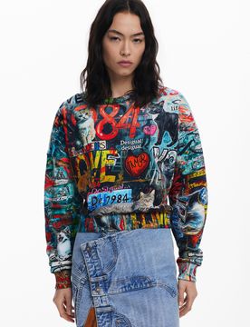 Sweat-shirt graffitis BLACK S female