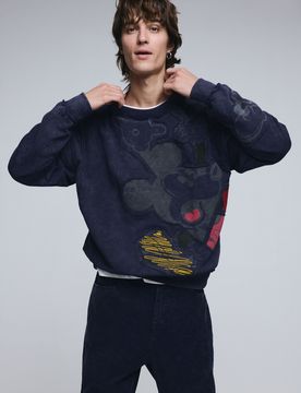 Sweat à capuche mickey mouse™ tie-dye BLUE XXL male