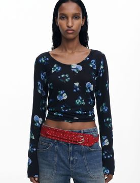 Pull fruits col montant, Noir, XS