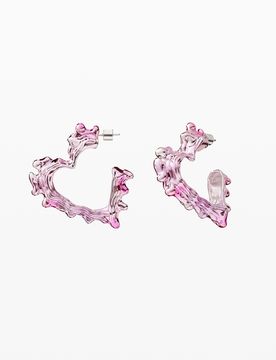 Boucles d'oreilles cœur rose zalio MATERIAL FINISHES U female