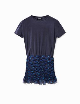 Robe courte deux pièces, Bleu, XS