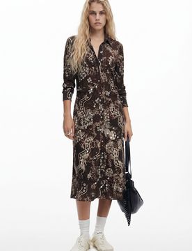 Robe chemise serpent BROWN XL female