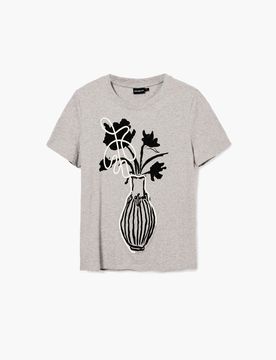 T-shirt uni vase, Coton, Noir, XS
