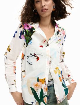 Chemise collage fleurs WHITE XS female