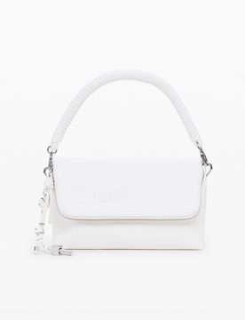 Bolso bandolera logo 3D, Mujer, Poliuretano, Blanco, U