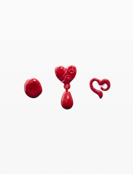 Boucles d’oreilles cœur rouge zalio, Rouge, U