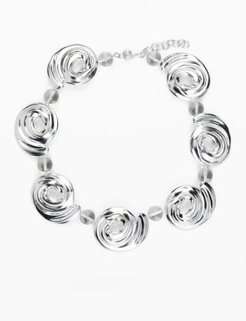 Collar espirales baño plata Zalio, Negro, U
