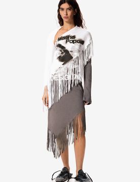 Vestido asimétrico masha popova, Mujer, Negro, XS