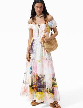 Robe à manches courtes 100 % coton, Coton, XS