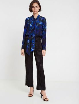 Blusa estampado mandalas tie dye, Viscosa, Azul, XS