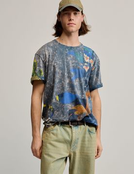 T-shirt imprimée arty BLUE M male