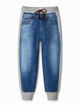 Jean-jogging hybride, Bleu, 3/4