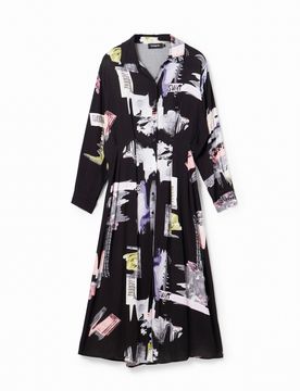 Robe chemise midi BLACK XXL female