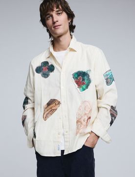 Chemise mosaïque patch WHITE XL male