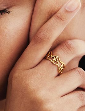 Bague message plaquée or Zalio, , L