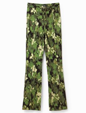 Pantalon évasé camouflage, Vert, XS