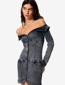 Robe en jean masha popova, , Coton, Noir, XS