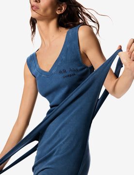 Vestido entallado masha popova, Mujer, Algodon, Azul, XS
