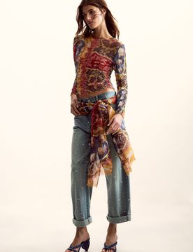 Blouse conçue par mr. christian lacroix, , Polyester, Jaune, S