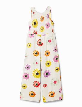 Longue combinaison bretelles marguerites WHITE 5/6 female