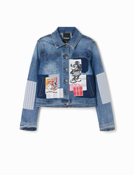 Veste jean patchwork Mickey Mouse BLUE S female