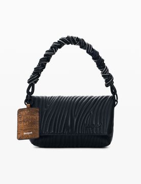Bolso pequeño relieve, Mujer, Poliuretano, Negro, U