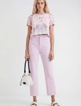 Jean droit, Coton, Rouge, 34