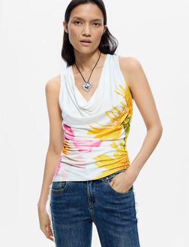 Top sin mangas estampado, Viscosa, XS