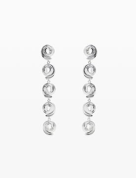 Boucles d'oreilles cascade spirales plaqué argent Zalio, Noir, U
