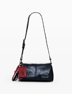 Petit sac bandoulière brillant, , PolyurÉThane, Noir, U