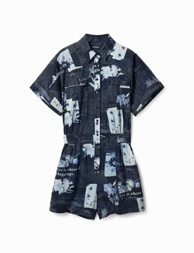 Combinaison courte cartes BLUE L female