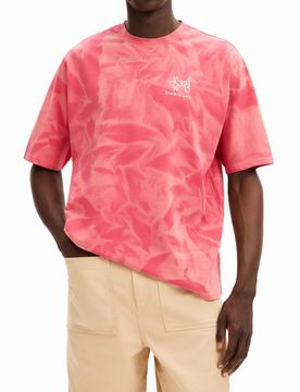 T-shirt imprimé effet dégradé, , Coton, Rouge, S