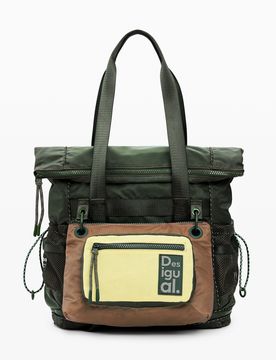 Mochila voyager bicolor encerada, Mujer, Poliamida, Verde, U