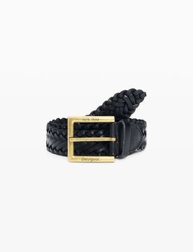 Ceinture en cuir tressé masha popova, Cow Leather, Noir, 85