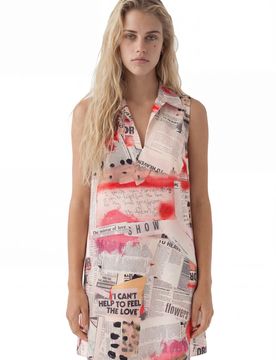 Robe polo journal WHITE S female