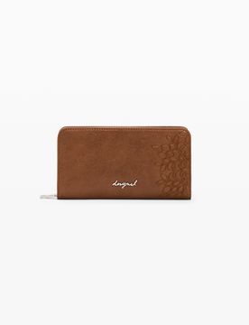 Porte-monnaie moyen brodé BROWN U female