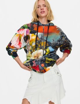 Sweat-shirt imprimé 100 % coton, Coton, S