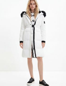Long manteau matelassé ceinture WHITE XL female