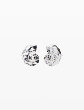 Pendientes caracola baño plata Zalio, Negro, U