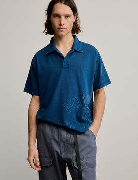 Camiseta polo detalle, Hombre, Algodon, Azul, S