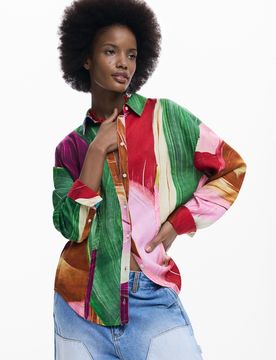 Chemise imprimée, , Lyocell, XS