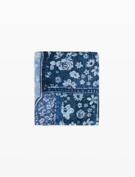 Foulard rectangulaire en denim patch BLUE U female